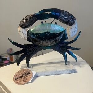 Blue Crab Metal Sculpture decorative figure NWT